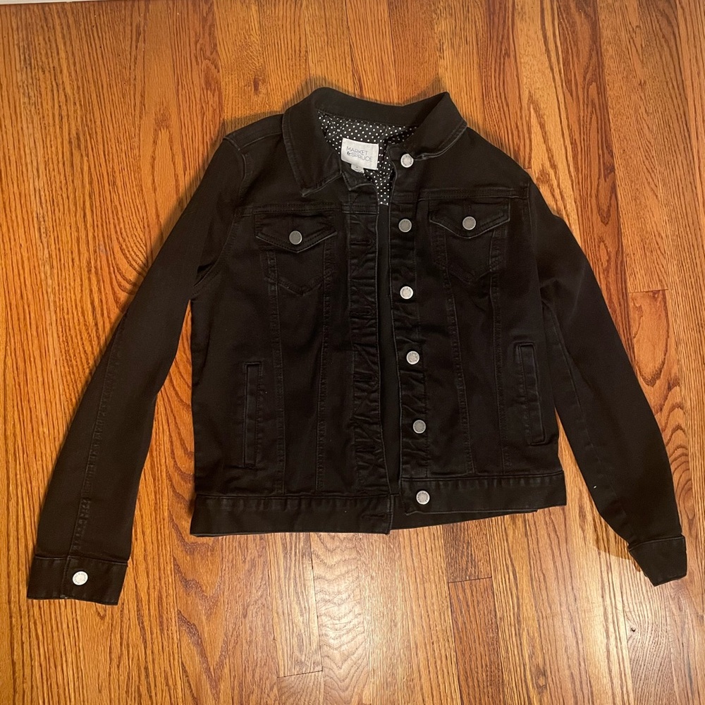 Market and Spruce Black Button-Up Jacket
